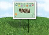 VIRGINIA WELCOME BABY GREEN  18 in x 24 in Yard Sign Road Sign with Stand