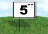 5 ft pool depth BLACK WHITE 18inx24in Yard Road Sign w/ Stand