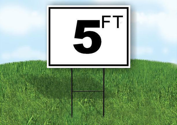 5 ft pool depth BLACK WHITE 18inx24in Yard Road Sign w/ Stand