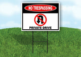 NO TRESPASSING No U-Turn Symbol Private Drive Yard Sign with Stand LAWN POSTER
