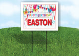 EASTON HAPPY BIRTHDAY BALLOONS 18 in x 24 in Yard Sign Road Sign with Stand
