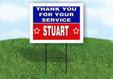 STUART THANK YOU SERVICE 18 in x 24 in Yard Sign Road Sign with Stand