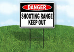 DANGER SHOOTING RANGE KEEP OUT Yard Sign with Stand LAWN SIGN