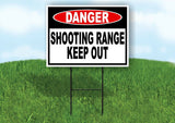 DANGER SHOOTING RANGE KEEP OUT Yard Sign with Stand LAWN SIGN