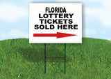 FLORIDA STATE LOTTERY TICKETS RIGHT ARROW Yard Sign w Stand LAWN SIGN Single