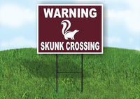WARNING SKUNK CROSSING TRAIL Yard Sign Road with Stand LAWN SIGN
