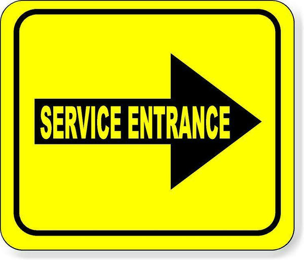 supplemental directional service entrance right arrow Aluminum Composite Sign