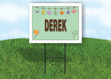 DEREK WELCOME BABY GREEN  18 in x 24 in Yard Sign Road Sign with Stand