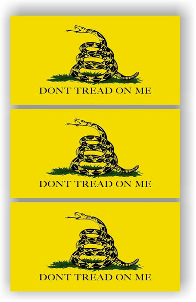 SET OF 3 Don’t Tread On Me Flag American Flag Car MAGNET Magnetic Bumper Sticker
