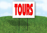 TOURS RED Plastic Yard Sign ROAD SIGN with Stand