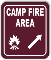 CAMPFIRE AREA DIRECTIONAL ARROW TRAIL 8 Variations Metal Aluminum composite sign