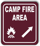CAMPFIRE AREA DIRECTIONAL ARROW TRAIL 8 Variations Metal Aluminum composite sign