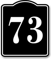 73 Bay Garage Door Plate Field Lane Gate Number BLACK Aluminum Composite Sign