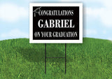 GABRIEL CONGRATULATIONS GRADUATION 18 in x 24 in Yard Sign Road Sign with Stand