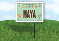 MAYA WELCOME BABY GREEN  18 in x 24 in Yard Sign Road Sign with Stand