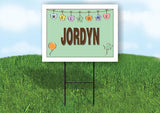 JORDYN WELCOME BABY GREEN  18 in x 24 in Yard Sign Road Sign with Stand