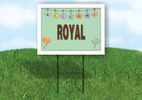 ROYAL WELCOME BABY GREEN  18 in x 24 in Yard Sign Road Sign with Stand