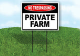 NO TRESPASSING Private Farm Yard Sign Road with Stand LAWN POSTER