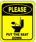 PLEASE PUT SEAT DOWN TOILET Metal Aluminum Composite FUNNY bathroom Sign