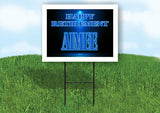 AIMEE RETIREMENT BLUE 18 in x 24 in Yard Sign Road Sign with Stand