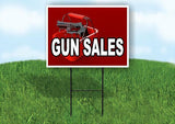 GUN SALES RED GUN BACKGROUND Yard Sign Road with Stand LAWN SIGN