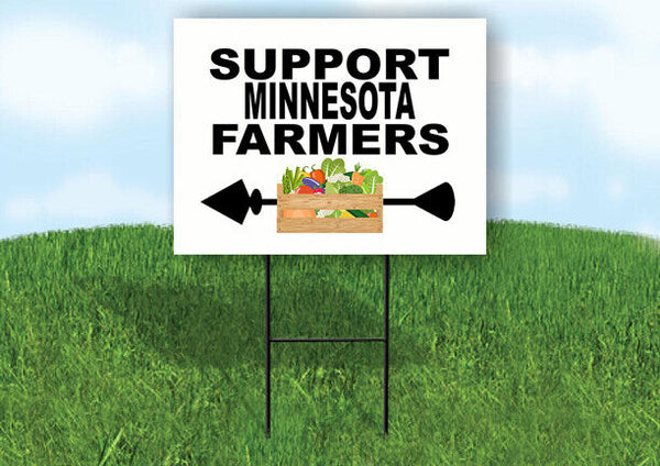 MINNESOTA SUPPORT FARMERS LEFT ARROW Yard Sign w Stand LAWN  SIGN Single