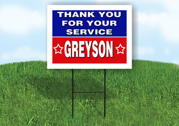 GREYSON THANK YOU SERVICE 18 in x 24 in Yard Sign Road Sign with Stand