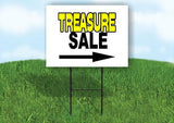 TREASURE SALE RIGHT ARROW BLACK Yard Sign Road with Stand LAWN SIGN Single sided