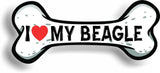 I Love My Beagle Bone Car Magnet Bumper Sticker 3"x7"