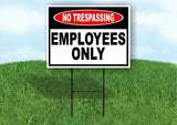 NO TRESPASSING EMPLOYEES Only Yard Sign Road sign with Stand LAWN POSTER