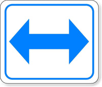supplemental directional blue double arrow Metal Aluminum Composite Sign