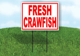 FRESH CRAWFISH SEAFOOD RED WHITE Yard Sign Road with Stand LAWN SIGN