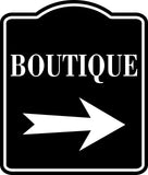 Boutique Right Arrow BLACK  Aluminum Composite Sign