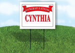 CURTIS CONGRATULATIONS RED BANNER 18in x 24in Yard sign with Stand