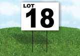LOT 18 BLACK WHITE Yard Sign with Stand LAWN SIGN
