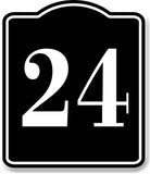 24 Bay Garage Door Plate Field Lane Gate Number BLACK Aluminum Composite Sign