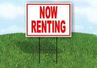 Now Renting RED Yard Sign Road with Stand LAWN SIGN