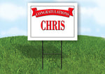 CHLOE CONGRATULATIONS RED BANNER 18in x 24in Yard sign with Stand