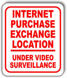 INTERNET PURCHASE EXCHANGE LOCATION RED Metal Aluminum composite sign