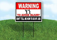 warning to avoid injury auto mechanic Yard Sign Road with Stand LAWN SIGN