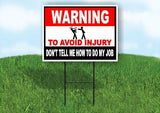 warning to avoid injury auto mechanic Yard Sign Road with Stand LAWN SIGN