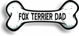 Dog Dad Fox Terrier Bone Car Magnet Bumper Sticker 3"x7"