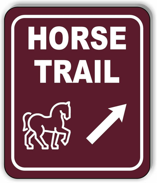 HORSE TRAIL DIRECTIONAL 45 DEGREES UP RIGHT ARROW  Metal Aluminum composite sign