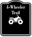 4-Wheeler Trail BLACK Aluminum Composite Sign