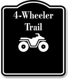 4-Wheeler Trail BLACK Aluminum Composite Sign