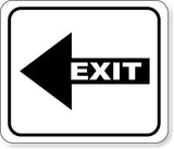Exit left arrow black Metal Aluminum Composite Sign