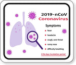 2019 NCOV VIRUS SYMPTOMS PREVENTION Aluminum composite sign