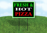 FRESH HOT PIZZA NEON Yard Sign with Stand LAWN SIGN