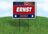 ERNST FLAG RED 2024 18inx24in Yard Road Sign w/ Stand