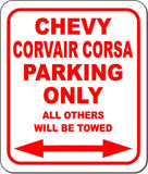 CHEVY CORVAIR CORSA Parking Only All Others Towed Metal Aluminum Composite Sign